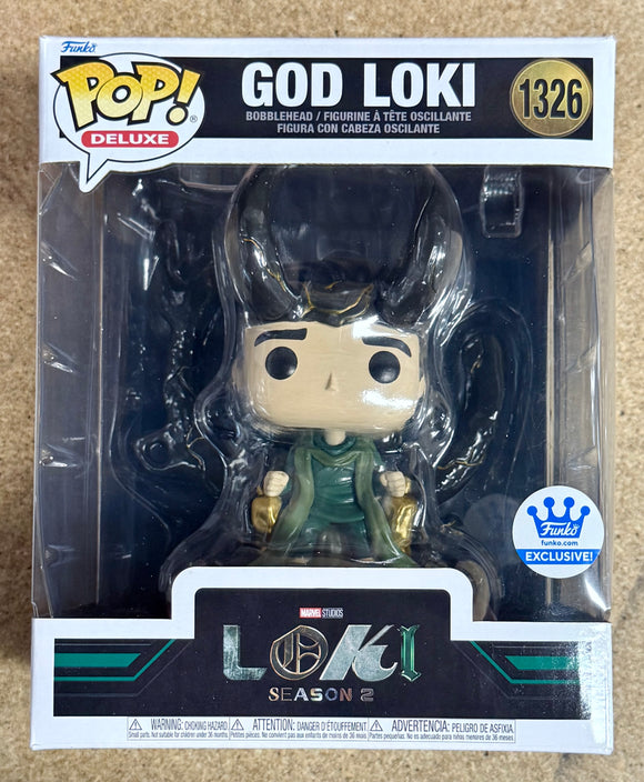 Funko Pop! Marvel Deluxe God Loki In Throne #1326 Season Two (2) FS 2023 Exclusive