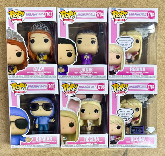 Funko Pop! Movies Cady Heron, Regina George X3, Damian, Janis Mean Girls Complete Set Of 6